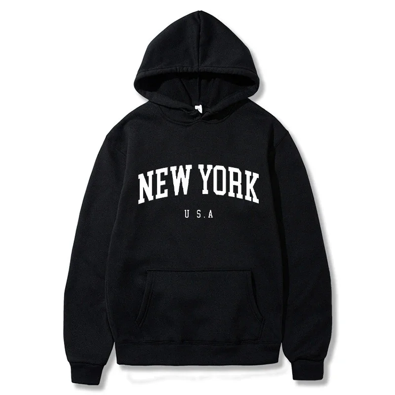 Winter Clothing In New York City - 남성 여성 뉴욕 미국 도시 후드티