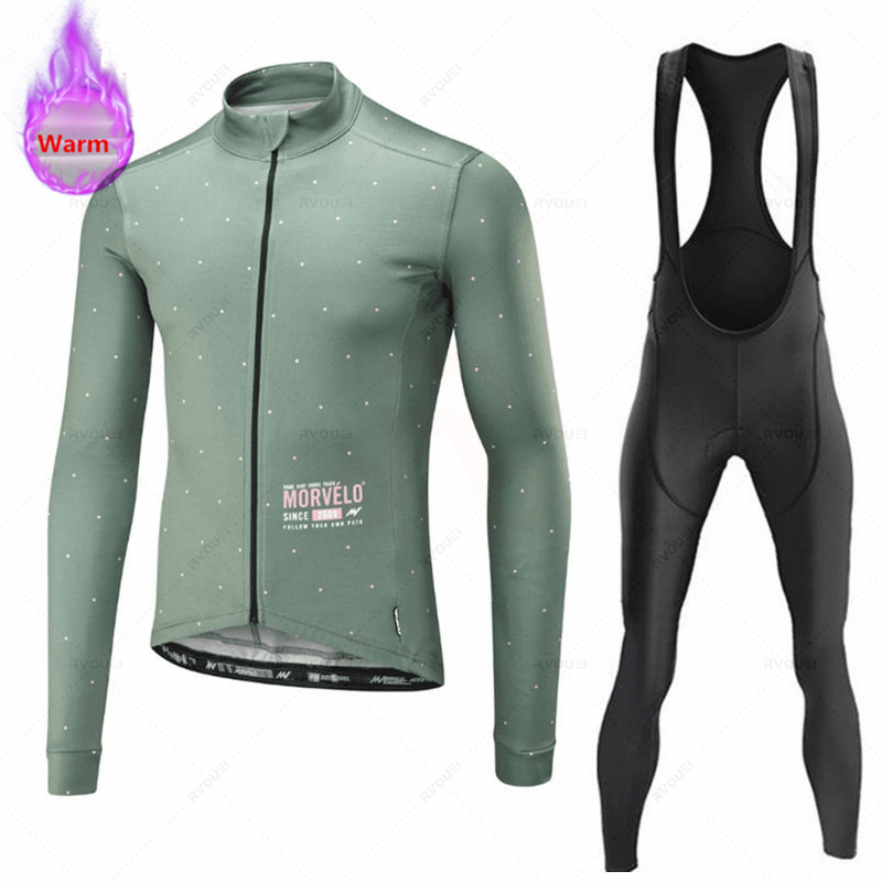 Winter Clothing Men Sale - Morvelo-남성용 열 양털 사이클링 저지 세트,