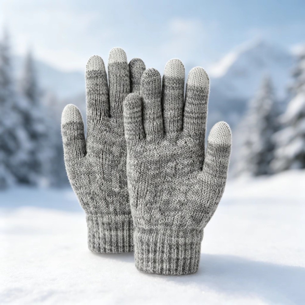 Knit Glove Touch Screen - 2 개/대 패션 겨울 어린이 모자