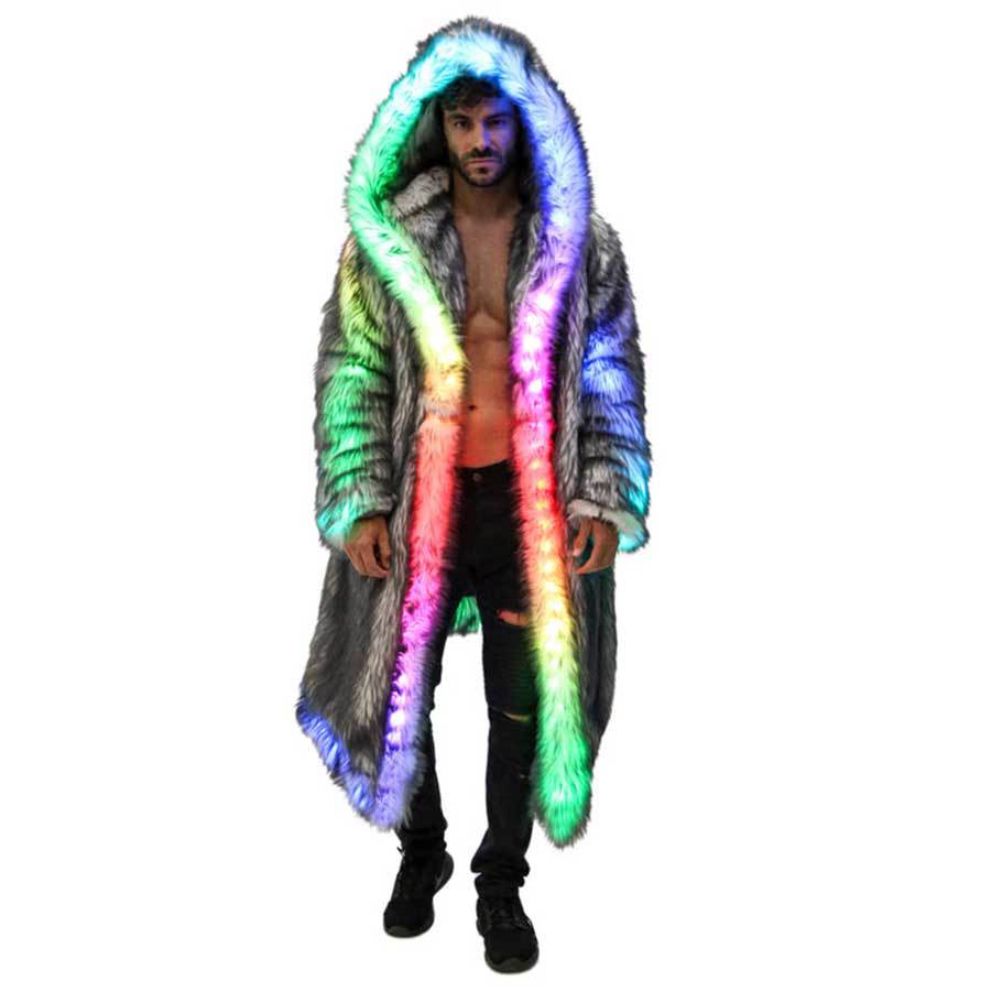 Winter Clothing Uae - 가짜 모피 코트 남자 후드 겉옷