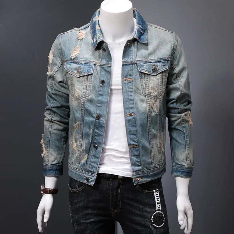 Winter Clothing Uae - 남성용 패딩 데님 재킷, 워싱 카우보이