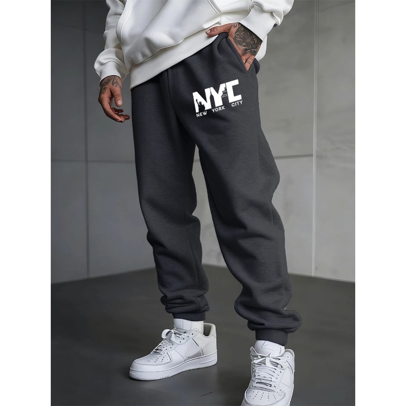 Winter Clothing In New York City - 2025 뉴욕시 레터 프린트 스포츠 팬츠