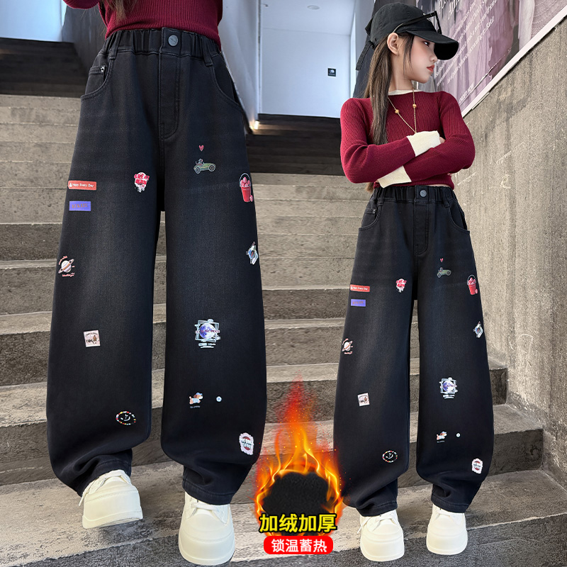 Winter Clothing Drawing - 가을 소녀 청바지 만화 수 놓은