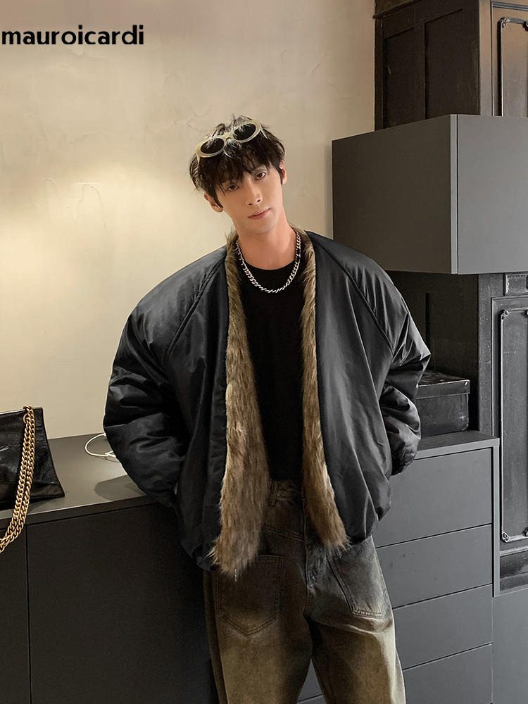 Winter Clothing Uae - Mauroicardi 남성용 멋진 오버사이즈 두꺼운 따뜻한