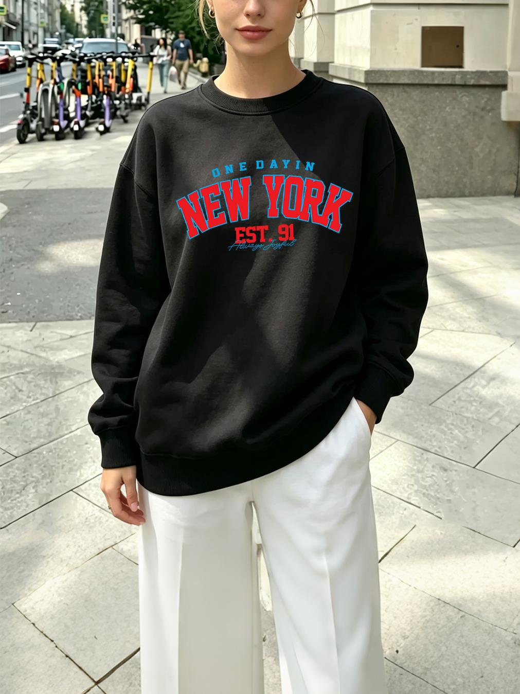 Winter Clothing In New York City - 뉴욕시 아트 레터 91 프린트 여성용