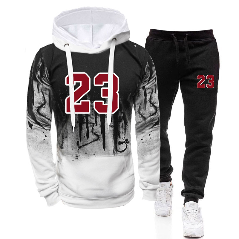 Winter Clothing Men Sale - 남성 Tracksuit 스포츠 인쇄 캐주얼 후드