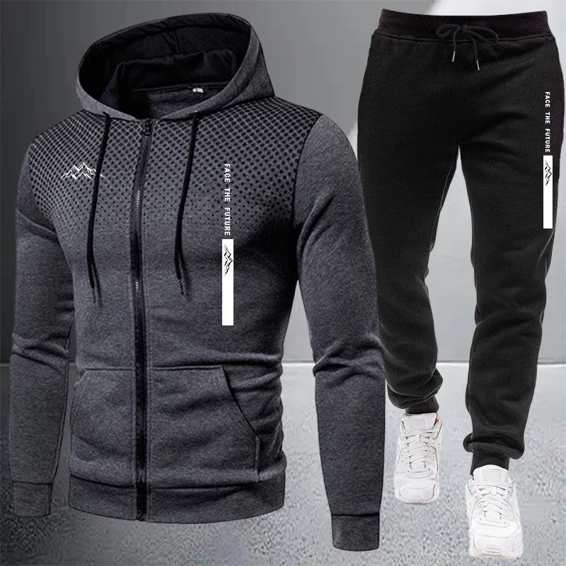 핫세일 남성용 재킷 트랙수트 캐주얼 지퍼 후드 도트 스 - Winter Clothing Uae 리뷰 및 가격