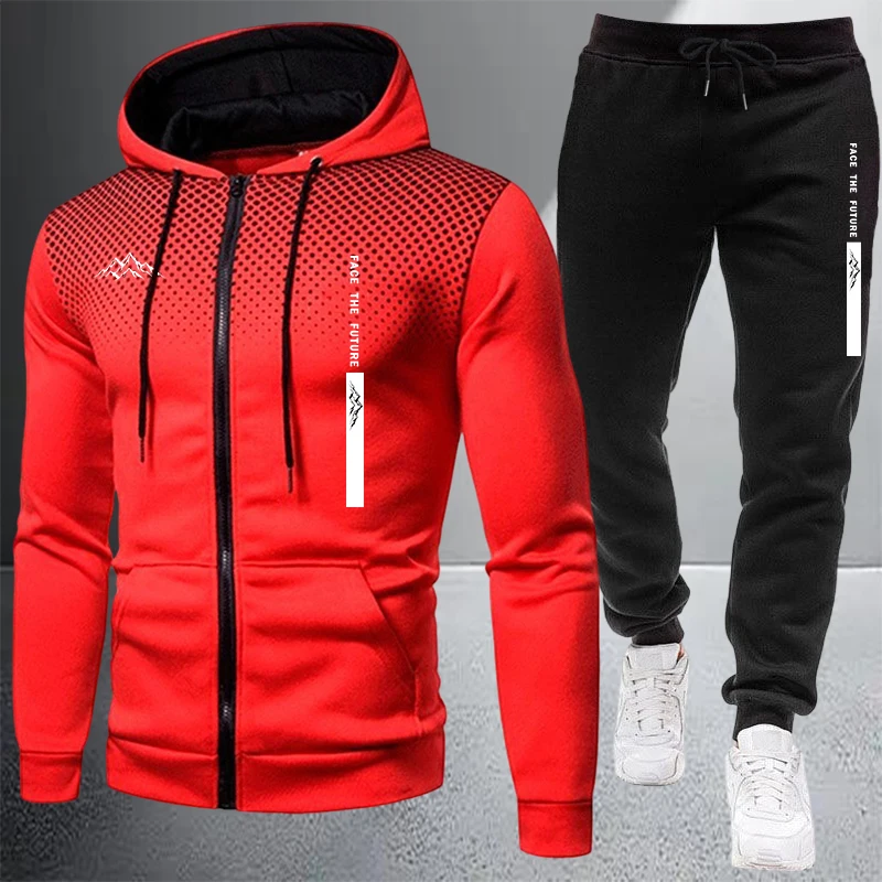 핫세일 남성용 재킷 트랙수트 캐주얼 지퍼 후드 도트 스 - Winter Clothing Uae 리뷰 및 가격