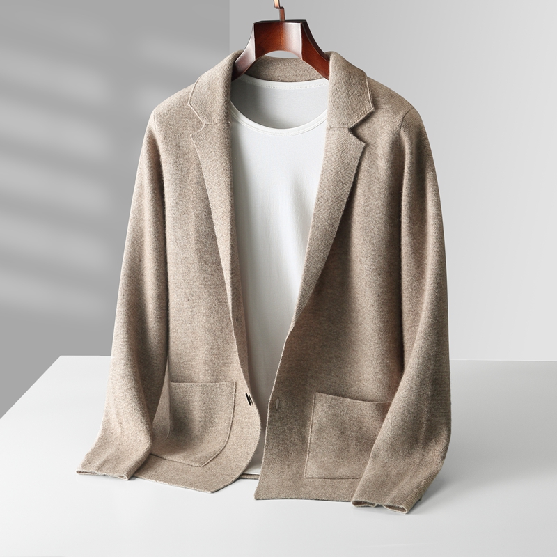 100% 메리노 울 남성 정장 칼라 니트 카디건 가을  - Winter Clothing Uae 리뷰 및 가격