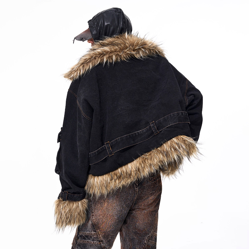 루젠 패션 개성있는 인조 모피 스플라이싱 디자인 두꺼운 - Winter Clothing Uae 리뷰 및 가격