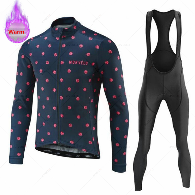 Morvelo-남성용 열 양털 사이클링 저지 세트, 따 - Winter Clothing Men Sale 리뷰 및 가격