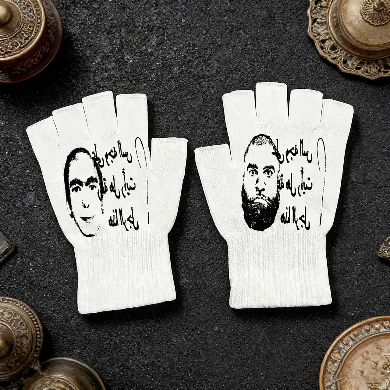 Y2K 레트로 프린트 핑거리스 장갑 - 하이 스트리트  - Knit Glove Touch Screen 리뷰 및 가격