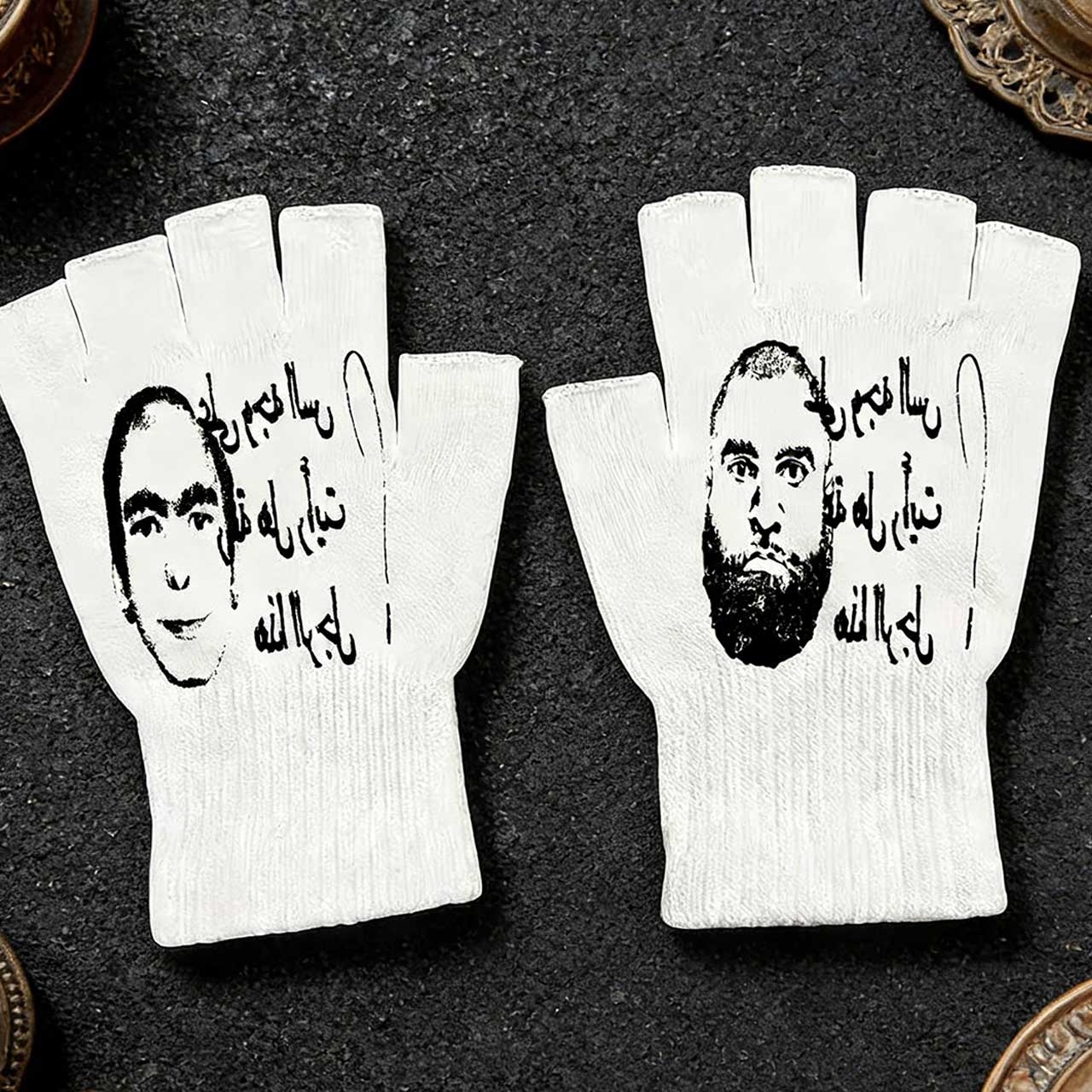 Y2K 레트로 프린트 핑거리스 장갑 - 하이 스트리트  - Knit Glove Touch Screen 리뷰 및 가격